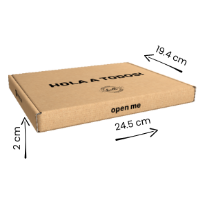 Caja para envíos plana medida 24.5×19.4x2cm